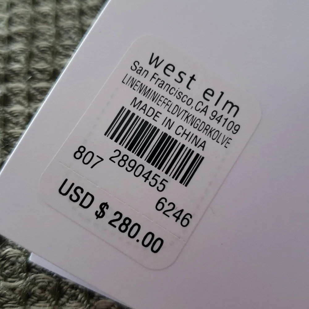 ❤️BUY 2 GET 1 FREE West Elm European Flax Linen Mini Waffle Duvet Cover, King